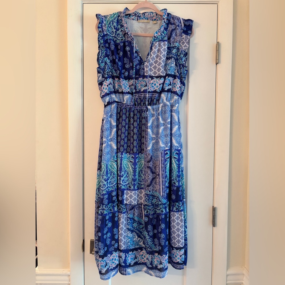 Sunny Leigh Floral Blue and Pink Dress